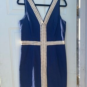 Lilly Pulitzer Navy Dress with Cream Details